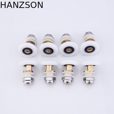 بكرات باب نحاسية من النايلون ، بكرة باب الحمام مقاس 19 مم 23 مم 25 مم